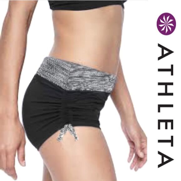 Athleta Contrast Runched Active Shorts - Picture 1 of 10